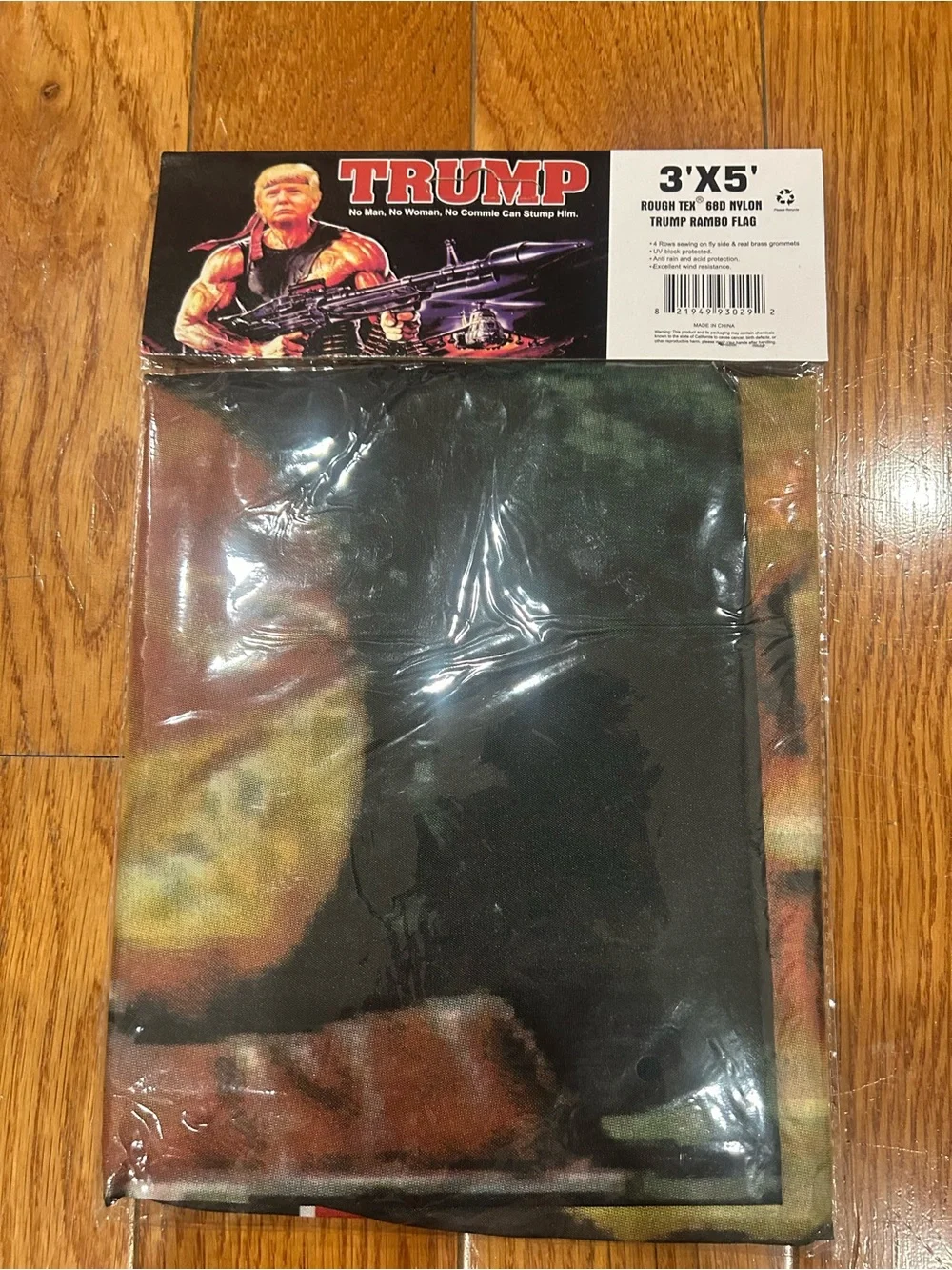 Donald Trump Rambo Flag 3x5 Rough Tex 68D‎ Nylon No Commie Can Stump Him Banner